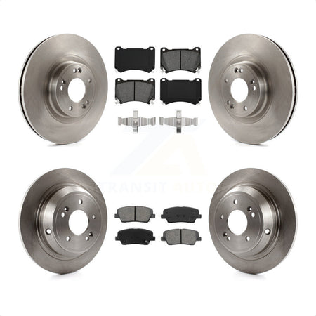 Front Rear Disc Brake Rotors And Semi-Metallic Pads Kit For Hyundai Genesis 4.6L K8S-101423 by Transit Auto