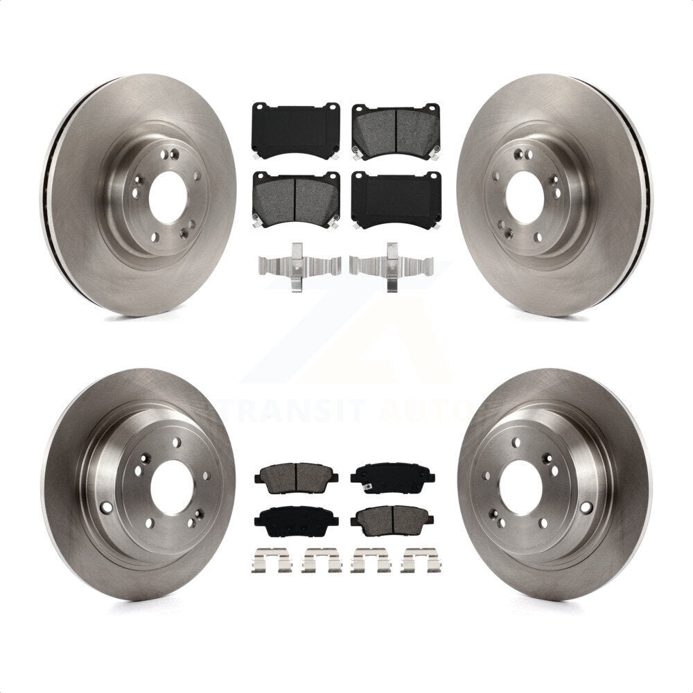 Front Rear Disc Brake Rotors And Semi-Metallic Pads Kit For Hyundai Genesis K8S-101424 by Transit Auto