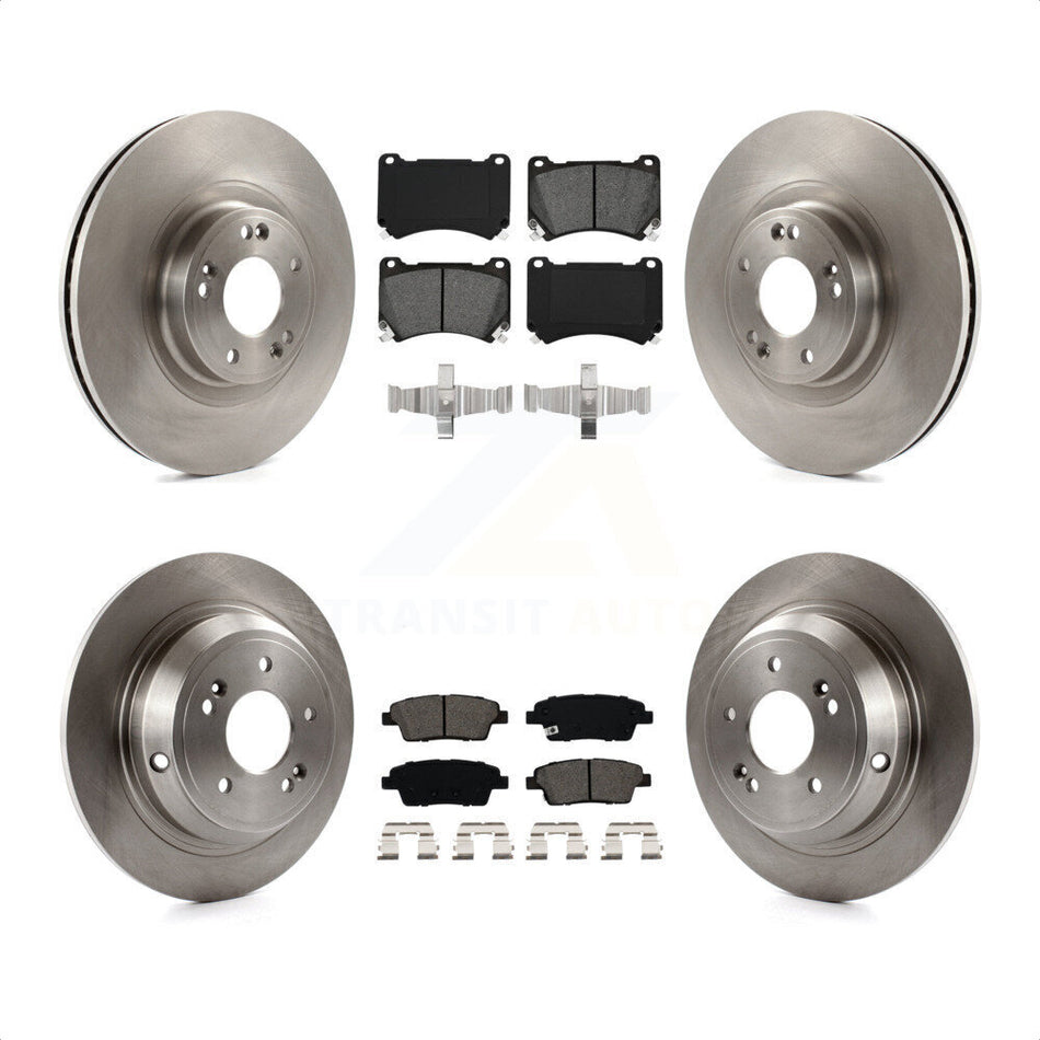 Front Rear Disc Brake Rotors And Semi-Metallic Pads Kit For Hyundai Genesis K8S-101424 by Transit Auto