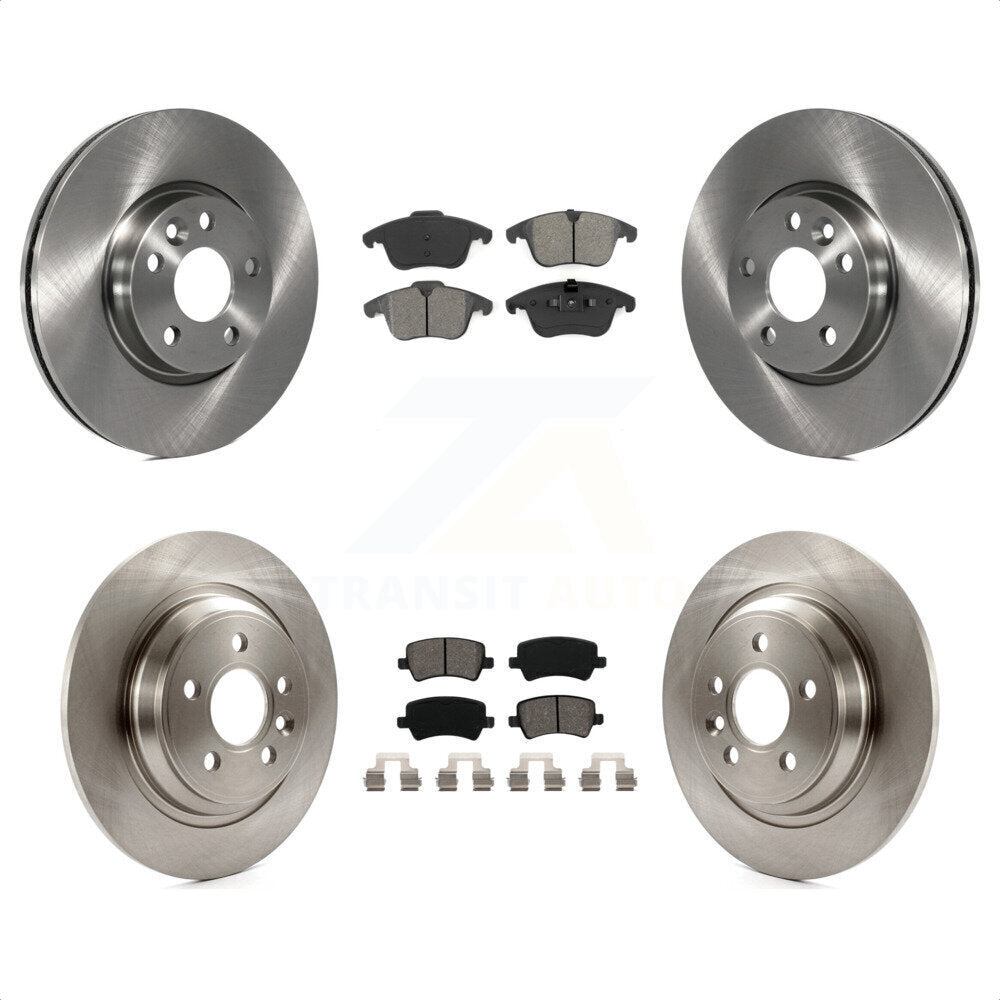 Front Rear Disc Brake Rotors And Semi-Metallic Pads Kit For 2013-2014 Volvo S60 With 300mm Diameter Rotor K8S-101425 by Transit Auto