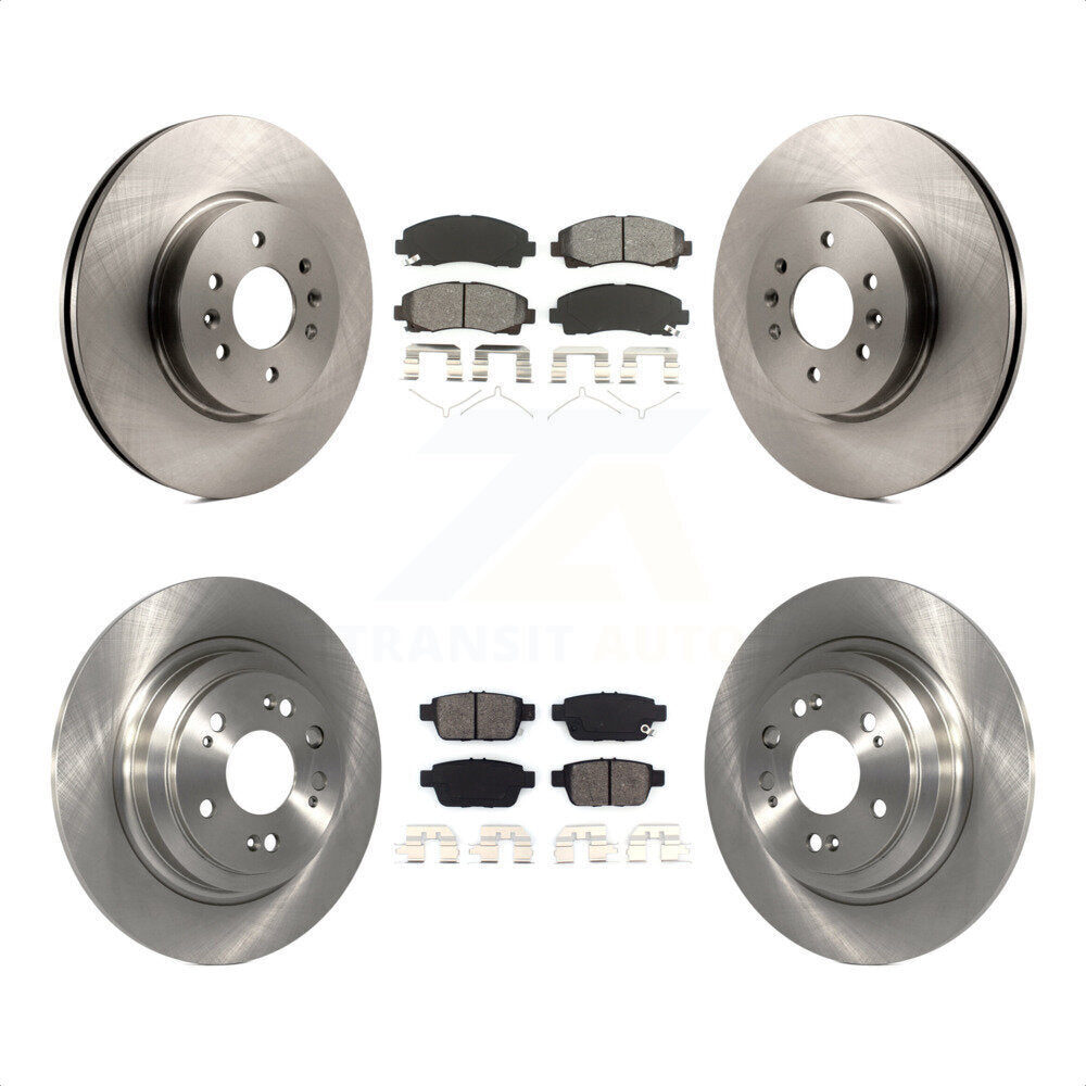 Front Rear Disc Brake Rotors And Semi-Metallic Pads Kit For 2009-2014 Acura TL K8S-101431 by Transit Auto