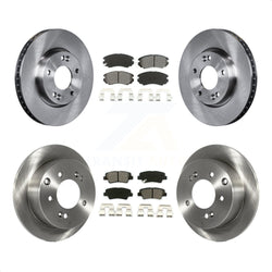 Front Rear Disc Brake Rotors And Semi-Metallic Pads Kit For 2010-2011 Kia Soul 2.0L K8S-101437