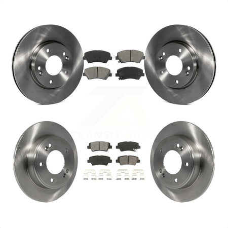 Front Rear Disc Brake Rotors And Semi-Metallic Pads Kit For Hyundai Elantra Kia Forte Veloster GT Forte5 Coupe Koup K8S-101455 by Transit Auto