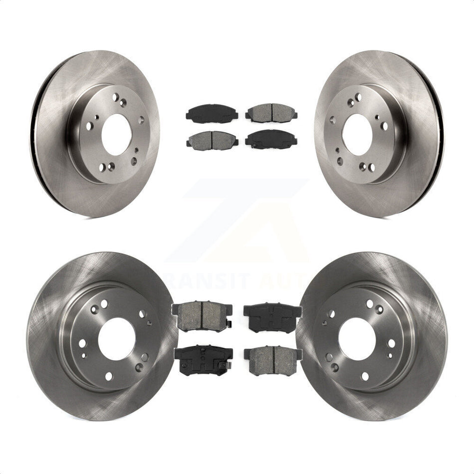 Front Rear Disc Brake Rotors And Semi-Metallic Pads Kit For Honda Civic K8S-101468 by Transit Auto