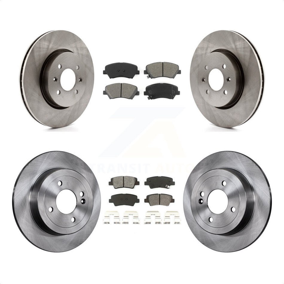 Front Rear Disc Brake Rotors And Semi-Metallic Pads Kit For Kia Rio K8S-101475 by Transit Auto