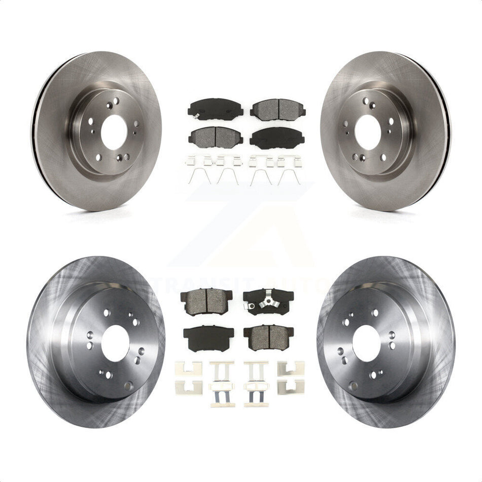 Front Rear Disc Brake Rotors And Semi-Metallic Pads Kit For 2012-2016 Honda CR-V FWD K8S-101487 by Transit Auto