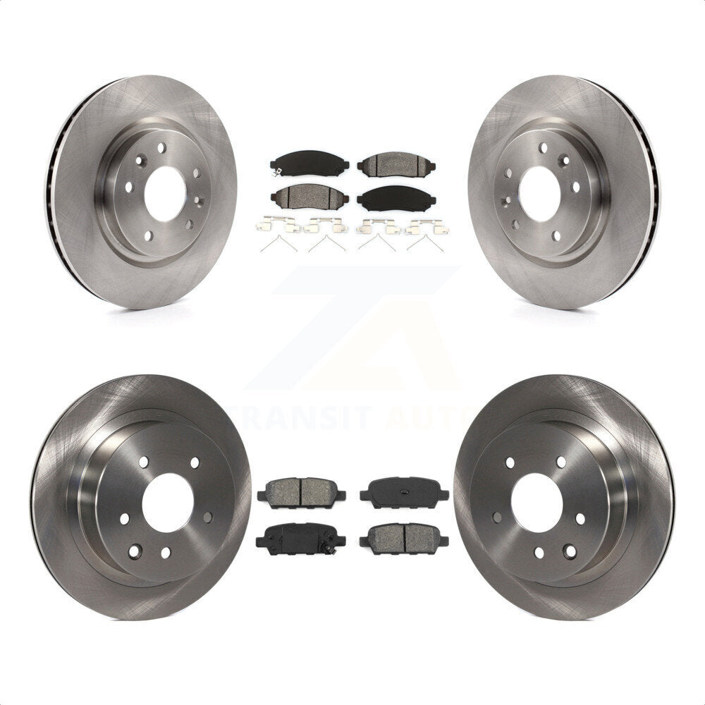 Front Rear Disc Brake Rotors And Semi-Metallic Pads Kit For 2015 Nissan LEAF Vehicles Manufactured In Japan K8S-101502 by Transit Auto