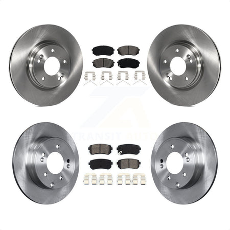 Front Rear Disc Brake Rotors And Semi-Metallic Pads Kit For 2015-2016 Hyundai Sonata GAS engine With Manual Parking K8S-101508 by Transit Auto