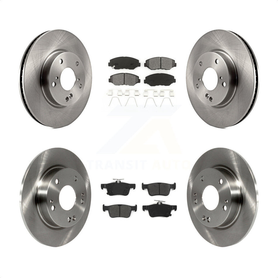 Front Rear Disc Brake Rotors And Semi-Metallic Pads Kit For Honda Civic K8S-101509 by Transit Auto