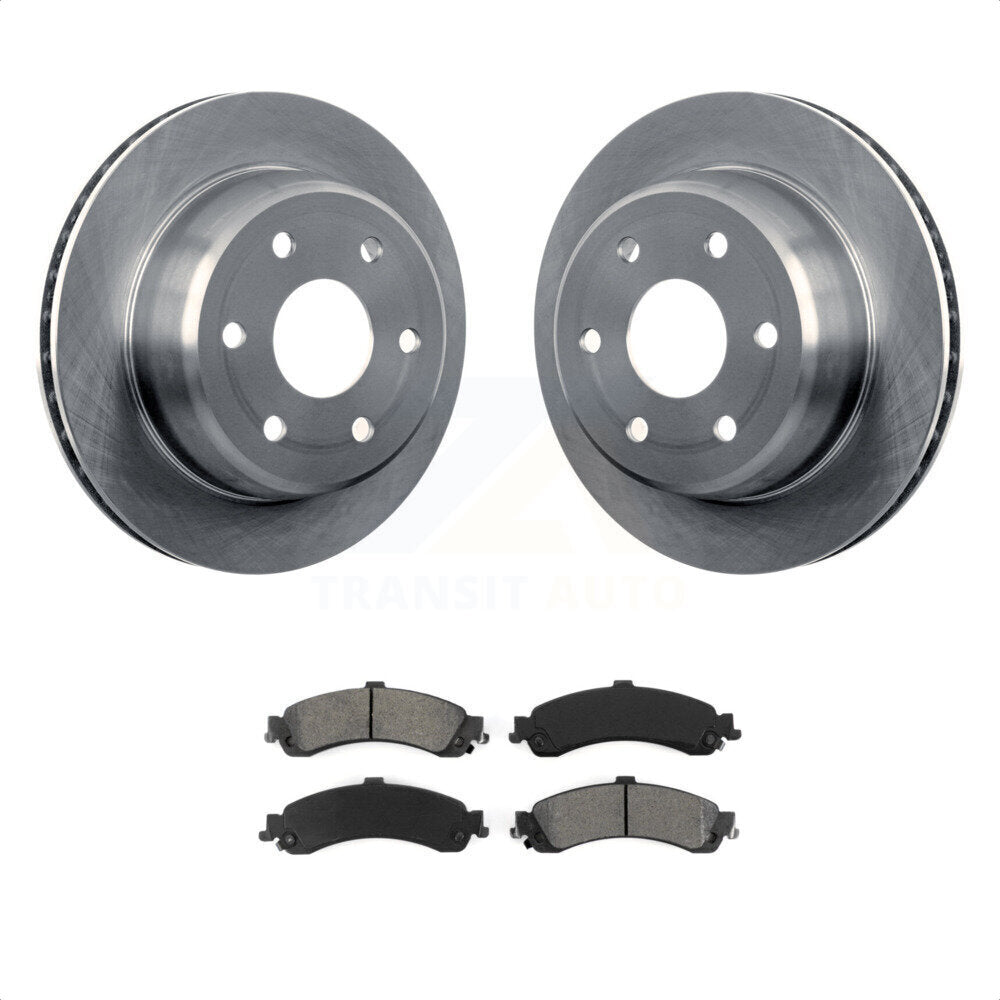 Rear Disc Brake Rotors And Semi-Metallic Pads Kit For Chevrolet Silverado 1500 GMC Tahoe Sierra Suburban Yukon Avalanche XL Cadillac Escalade ESV EXT K8S-101526 by Transit Auto