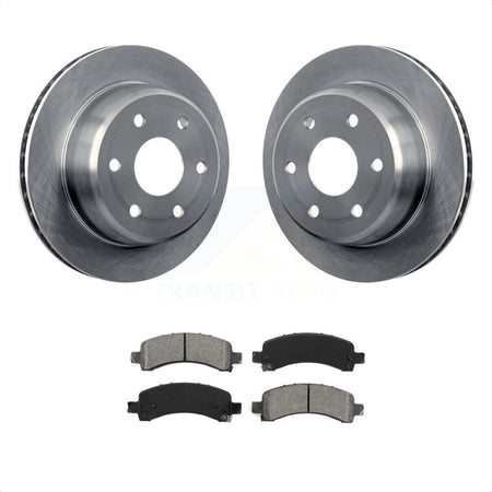 Rear Disc Brake Rotors And Semi-Metallic Pads Kit For Chevrolet Tahoe GMC Suburban 1500 Yukon Avalanche XL Express Cadillac Escalade Savana K8S-101527 by Transit Auto