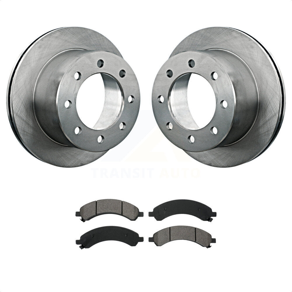 Rear Disc Brake Rotors And Semi-Metallic Pads Kit For 2003-2008 Chevrolet Express 3500 GMC Savana With Dual Wheels K8S-101533 by Transit Auto