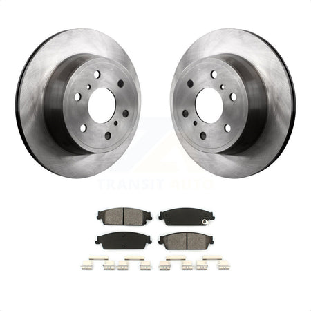 Rear Disc Brake Rotors And Semi-Metallic Pads Kit For Chevrolet Silverado 1500 GMC Sierra Tahoe Suburban Yukon Cadillac XL Avalanche Escalade ESV EXT K8S-101551 by Transit Auto