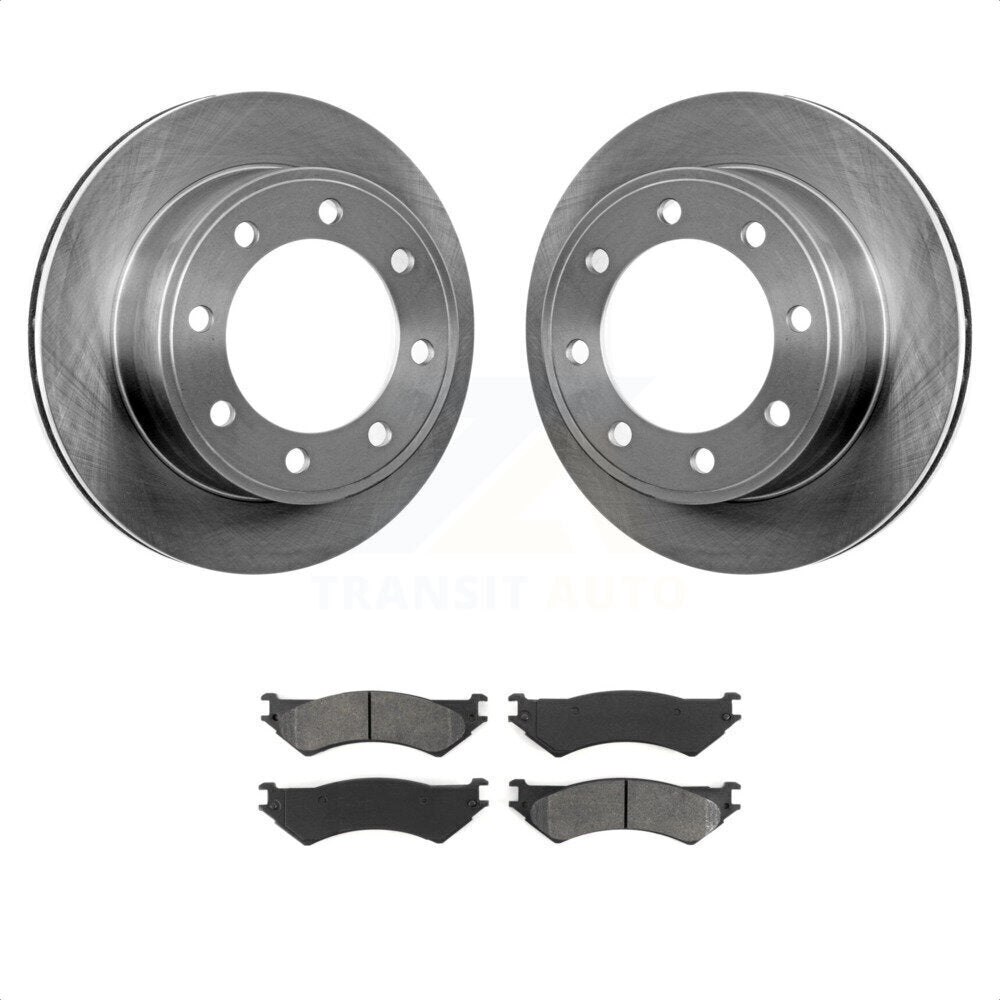 Rear Disc Brake Rotors And Semi-Metallic Pads Kit For Ford E-350 Super Duty E-250 Econoline Club Wagon E-150 K8S-101594 by Transit Auto