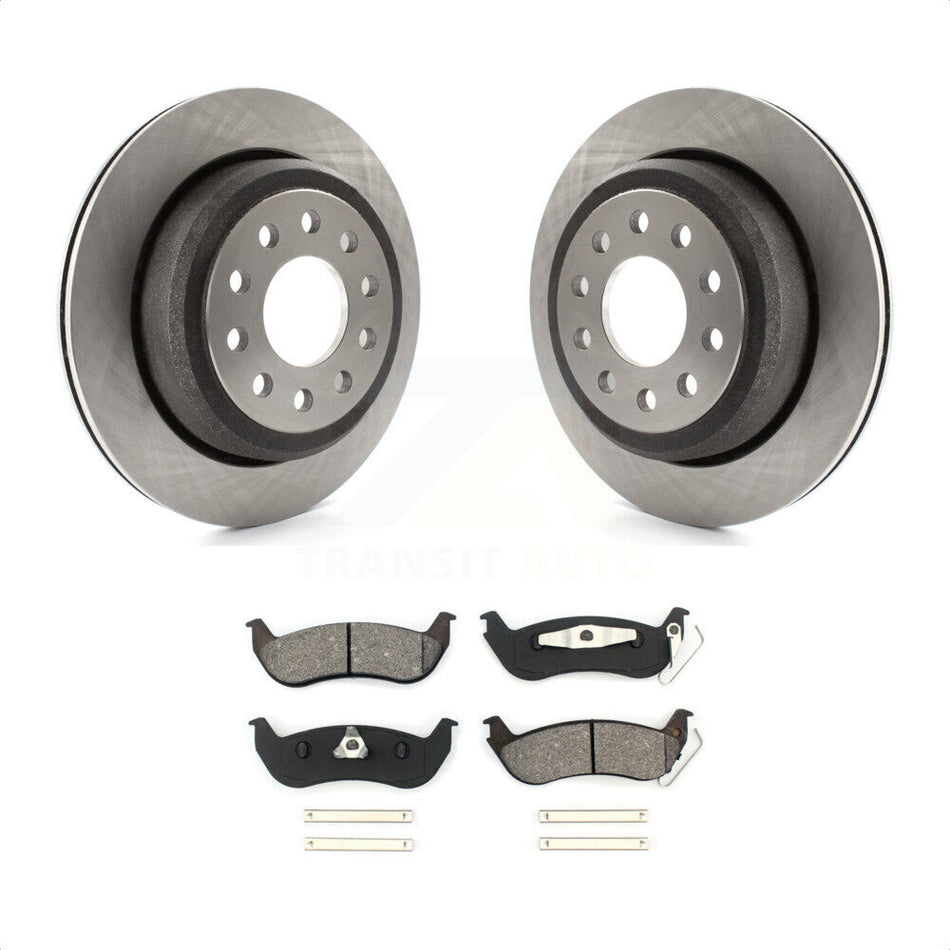 Rear Disc Brake Rotors And Semi-Metallic Pads Kit For 2003-2011 Lincoln Town Car Sedan K8S-101607 by Transit Auto