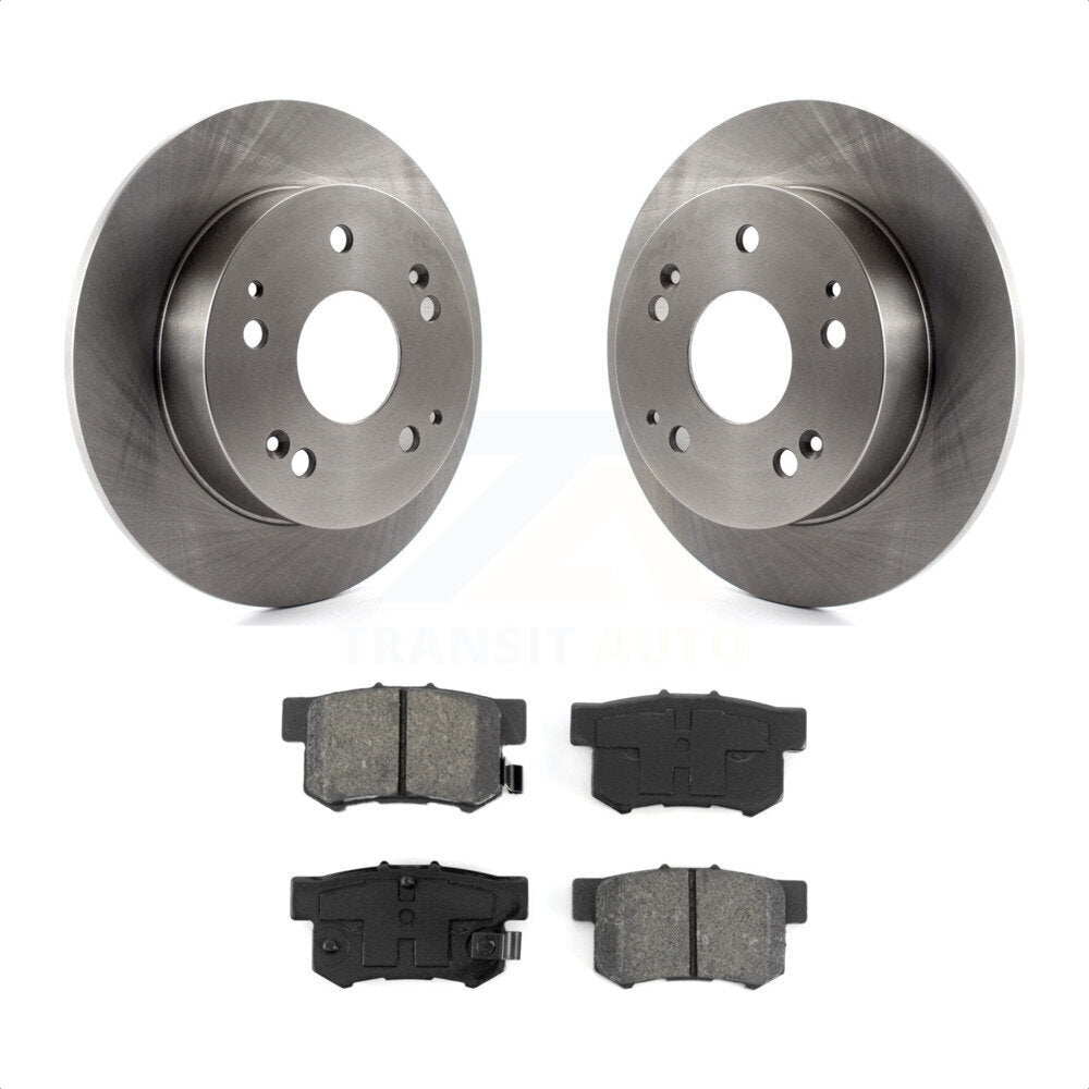 Rear Disc Brake Rotors And Semi-Metallic Pads Kit For Honda Accord Civic Acura RSX Integra K8S-101721 by Transit Auto