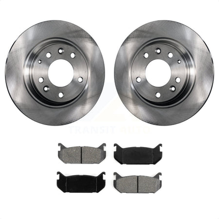 Rear Disc Brake Rotors And Semi-Metallic Pads Kit For 1998-2002 Mazda 626 rear brakes K8S-101792 by Transit Auto