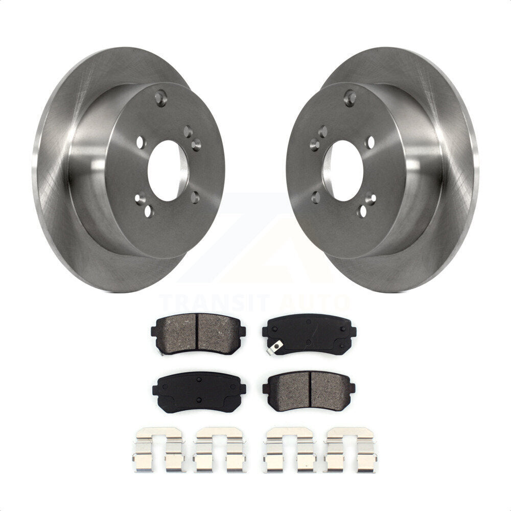 Rear Disc Brake Rotors And Semi-Metallic Pads Kit For 2006-2010 Hyundai Accent Kia Rio Rio5 K8S-101842 by Transit Auto