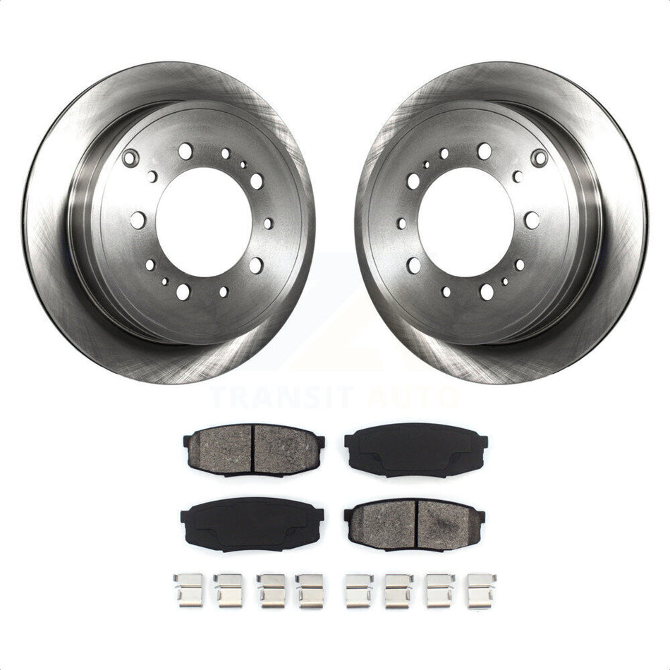 Rear Disc Brake Rotors And Semi-Metallic Pads Kit For Toyota Tundra Sequoia Lexus LX570 Land Cruiser K8S-101882 by Transit Auto