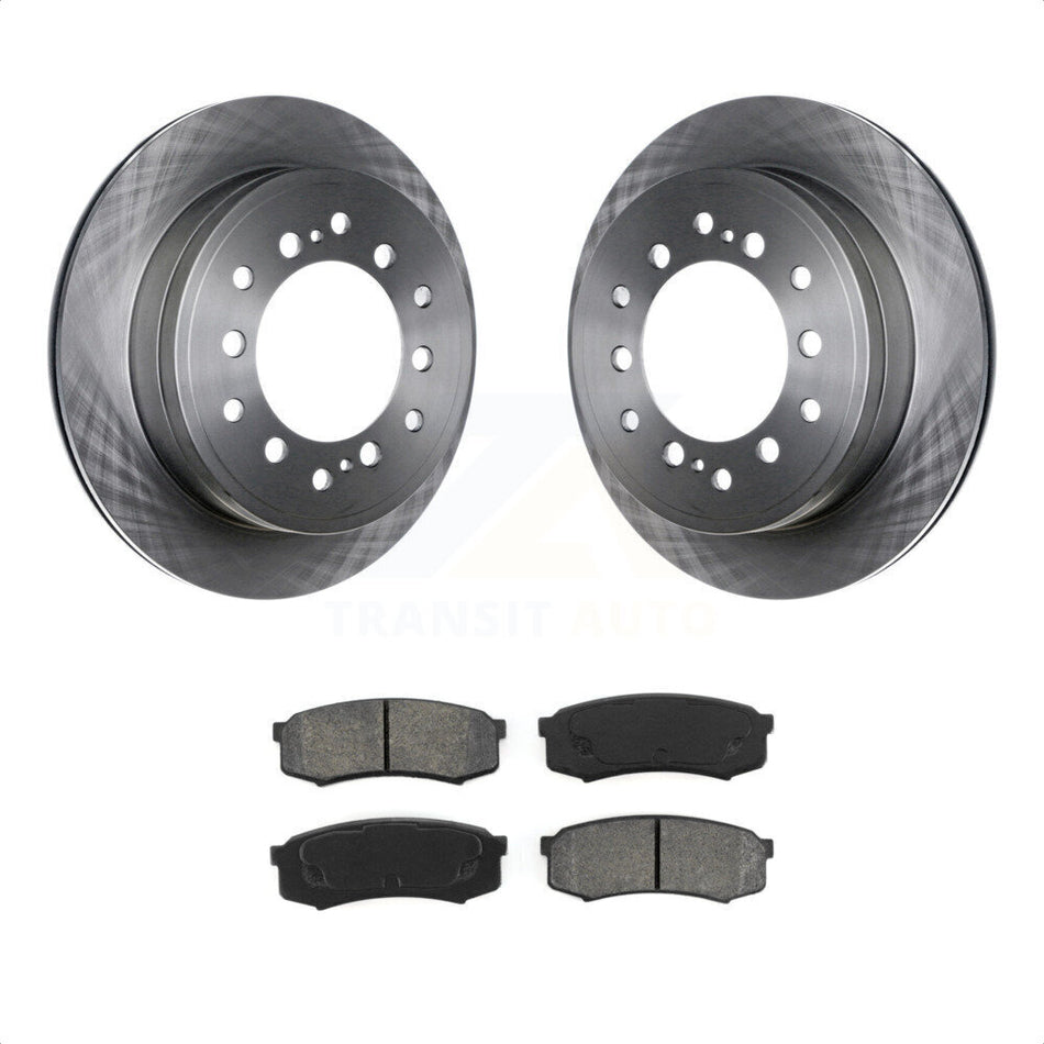 Rear Disc Brake Rotors And Semi-Metallic Pads Kit For Toyota 4Runner Lexus GX460 FJ Cruiser K8S-101927 by Transit Auto