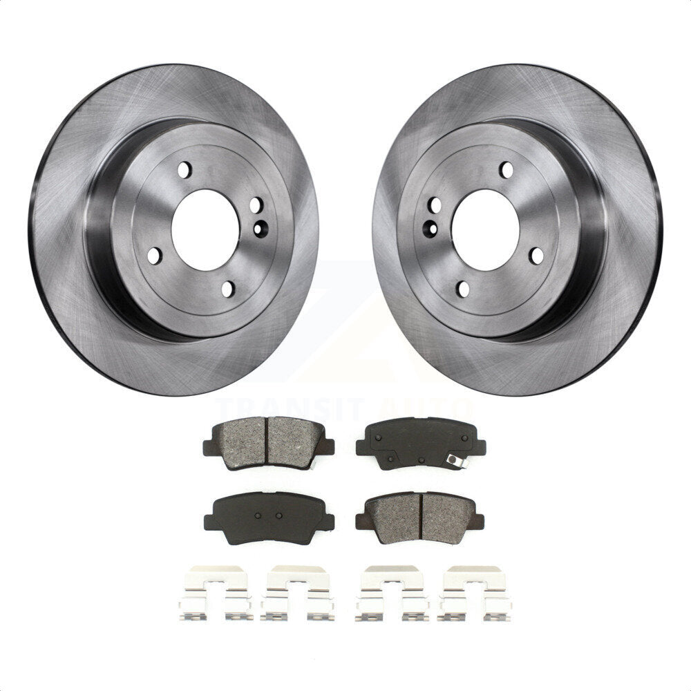 Rear Disc Brake Rotors And Semi-Metallic Pads Kit For Hyundai Accent Kia Rio K8S-101956 by Transit Auto