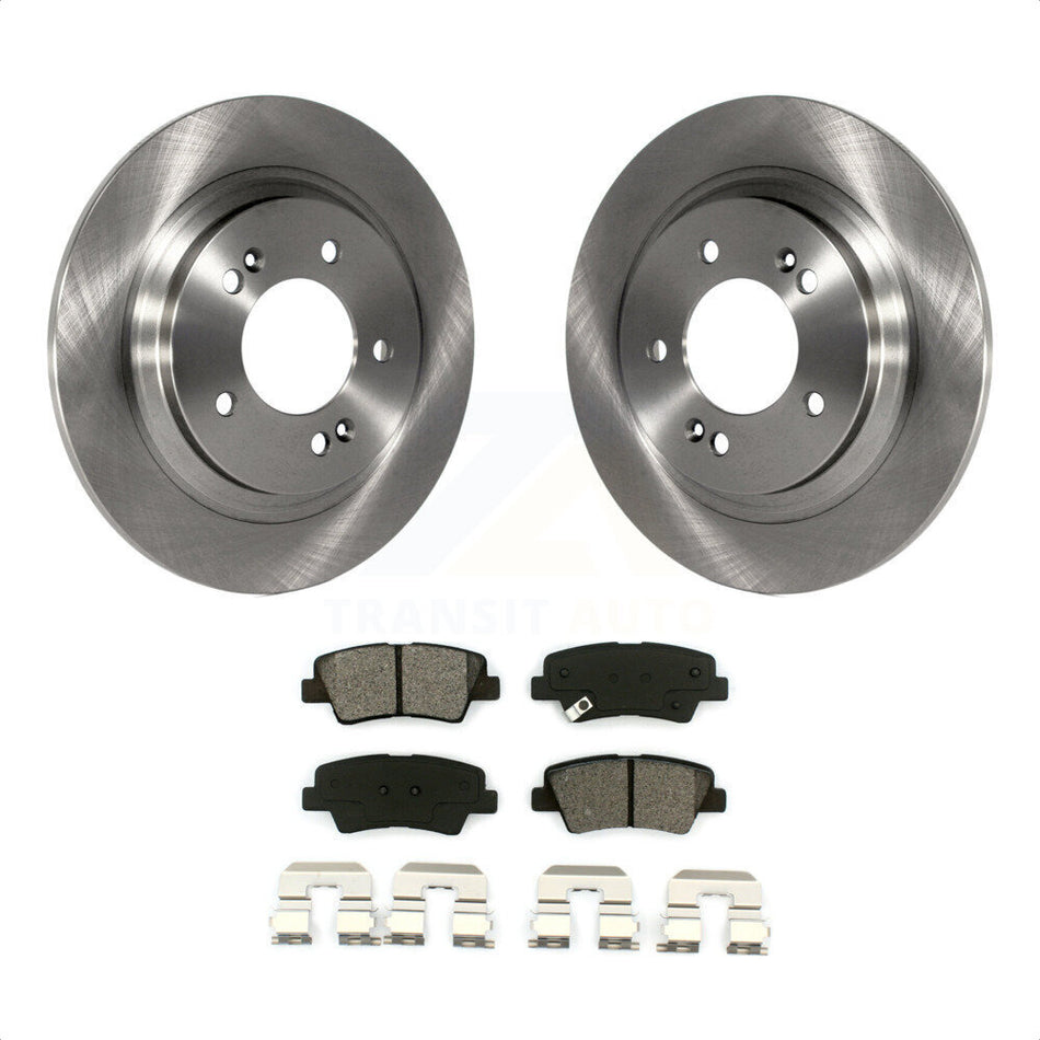 Rear Disc Brake Rotors And Semi-Metallic Pads Kit For Hyundai Sonata Azera K8S-101960 by Transit Auto