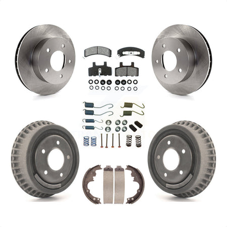 Front Rear Disc Brake Rotors Semi-Metallic Pads And Drum Kit (7Pc) For 1990-2002 Chevrolet Astro GMC Safari AWD K8S-101989 by Transit Auto