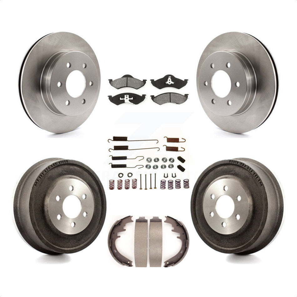 Front Rear Disc Brake Rotors Semi-Metallic Pads And Drum Kit (7Pc) For 1998-1999 Dodge Durango K8S-102057 by Transit Auto