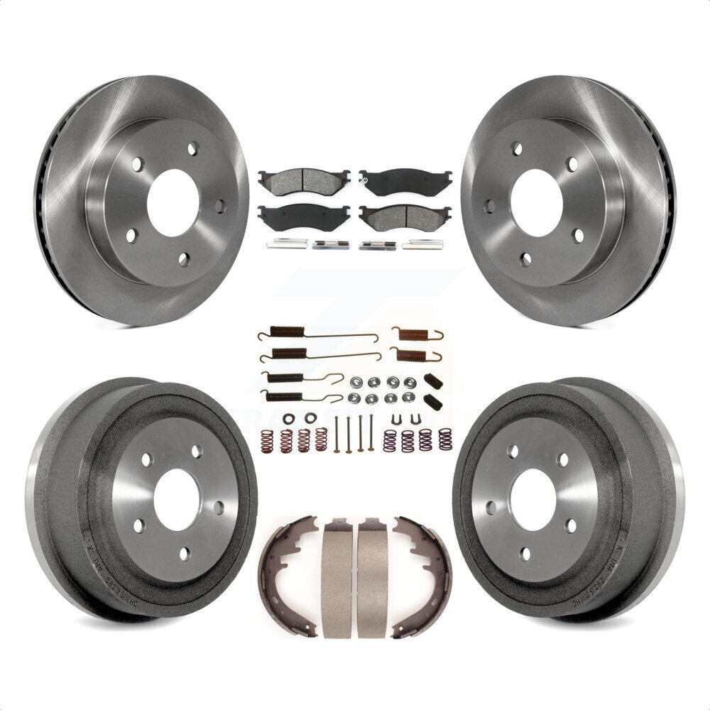 Front Rear Disc Brake Rotors Semi-Metallic Pads And Drum Kit (7Pc) For 2000-2001 Dodge Ram 1500 RWD K8S-102061 by Transit Auto