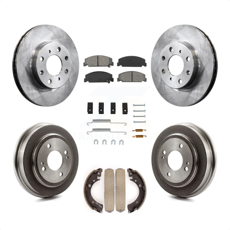 Front Rear Disc Brake Rotors Semi-Metallic Pads And Drum Kit (7Pc) For Honda Civic K8S-102092 by Transit Auto