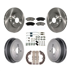 Front Rear Disc Brake Rotors Semi-Metallic Pads And Drum Kit (7Pc) For 1993-1997 Toyota Corolla Geo Prizm K8S-102103