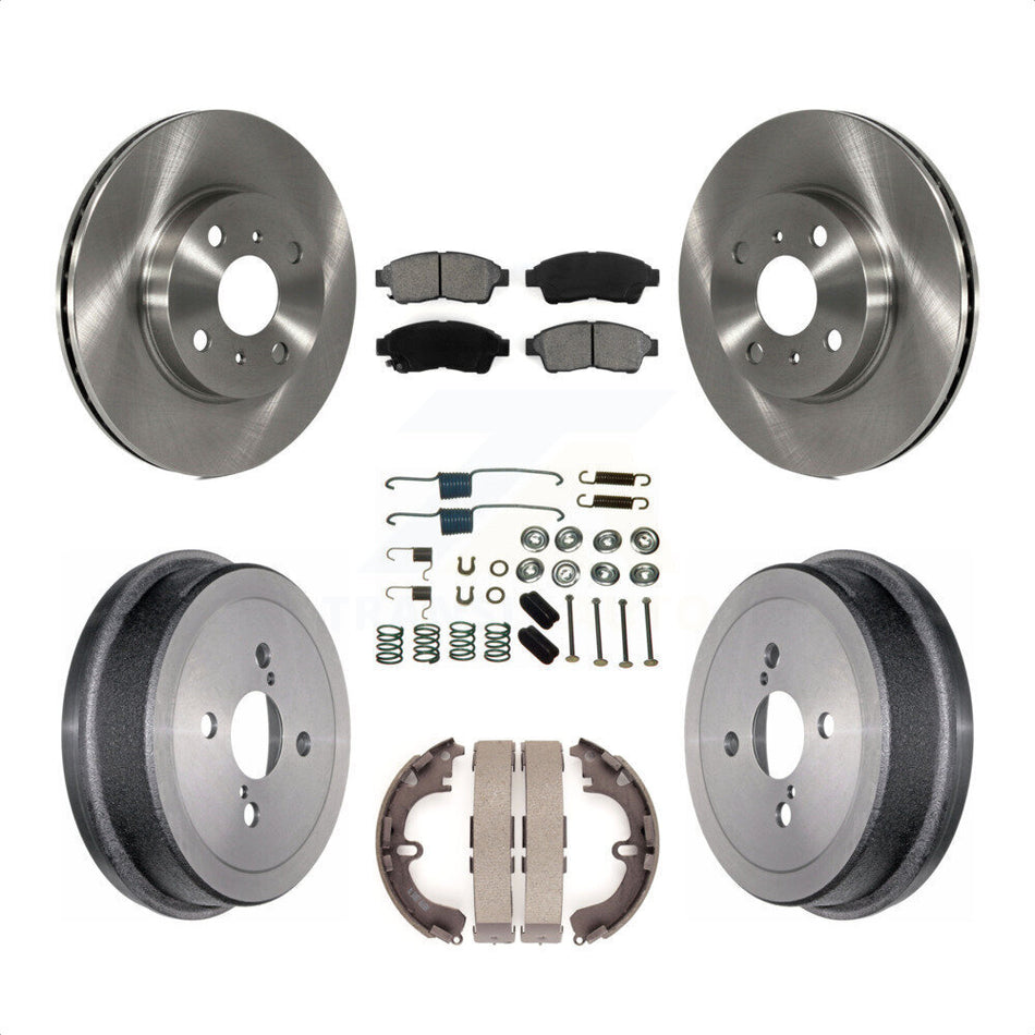 Front Rear Disc Brake Rotors Semi-Metallic Pads And Drum Kit (7Pc) For 1993-1997 Toyota Corolla Geo Prizm K8S-102103 by Transit Auto