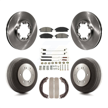 Front Rear Disc Brake Rotors Semi-Metallic Pads And Drum Kit (7Pc) For Nissan Pathfinder INFINITI QX4 K8S-102115 by Transit Auto