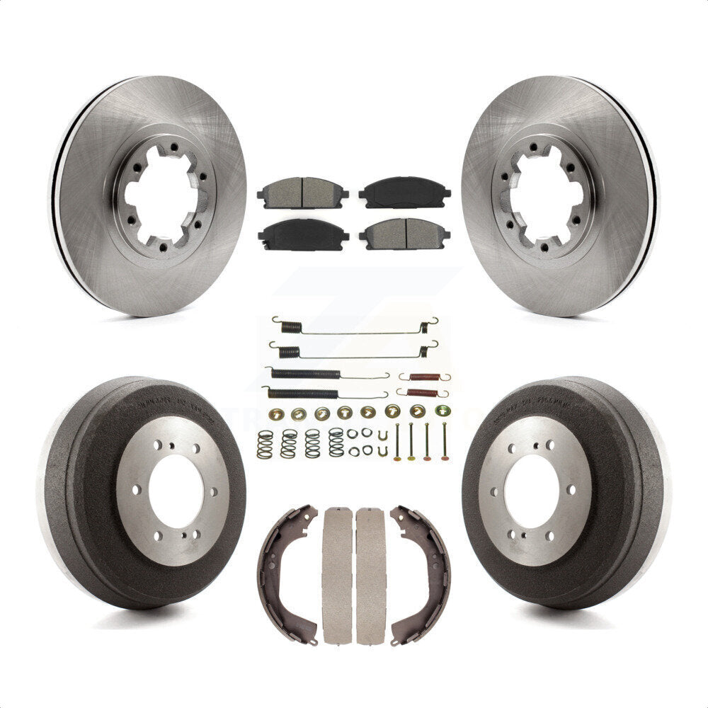 Front Rear Disc Brake Rotors Semi-Metallic Pads And Drum Kit (7Pc) For Nissan Pathfinder INFINITI QX4 K8S-102123 by Transit Auto