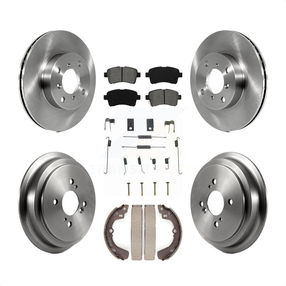 Front Rear Disc Brake Rotors Semi-Metallic Pads And Drum Kit (7Pc) For 2002-2005 Suzuki Aerio K8S-102139 by Transit Auto