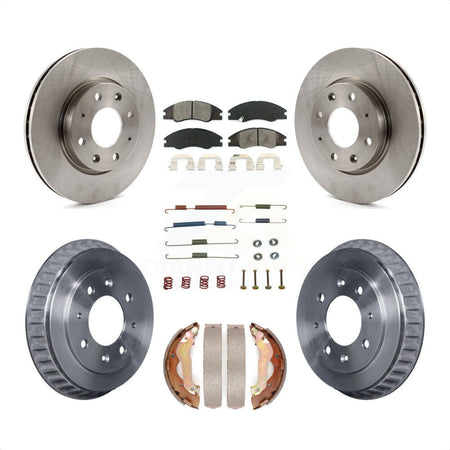 Front Rear Disc Brake Rotors Semi-Metallic Pads And Drum Kit (7Pc) For 2007-2009 Kia Spectra rear brakes K8S-102159 by Transit Auto