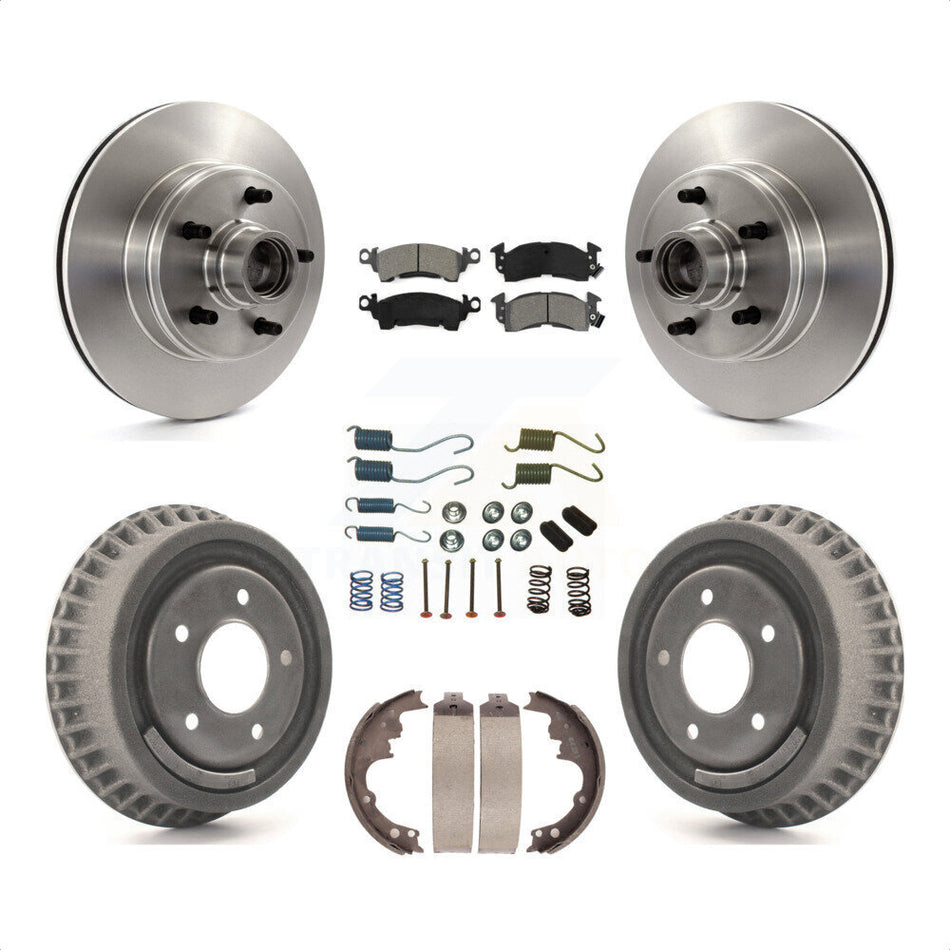 Front Rear Disc Brake Rotors Hub Assembly Semi-Metallic Pads And Drum Kit (7Pc) For Chevrolet Astro GMC Safari K8S-102179 by Transit Auto