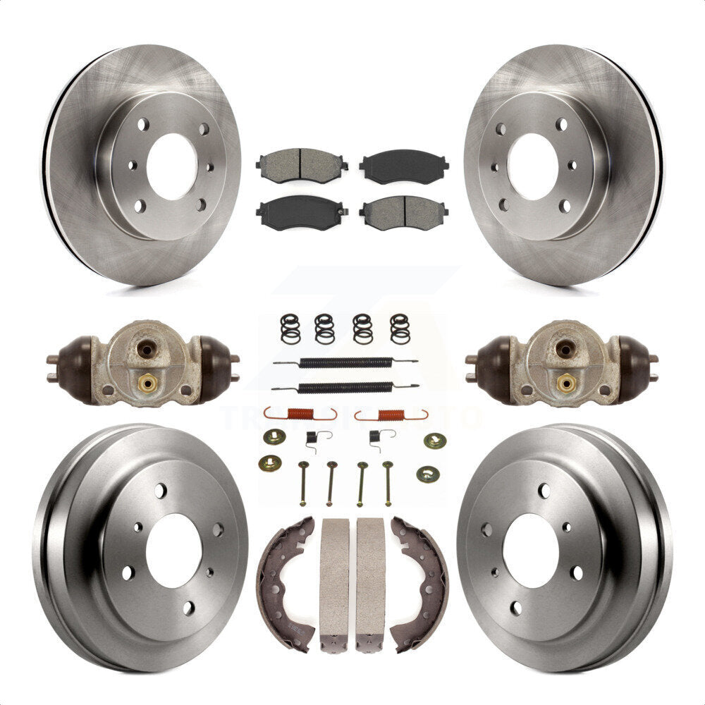 Front Rear Disc Brake Rotors Semi-Metallic Pads And Drum Kit (9Pc) For 2003-2006 Nissan Sentra 1.8L K8S-102239 by Transit Auto