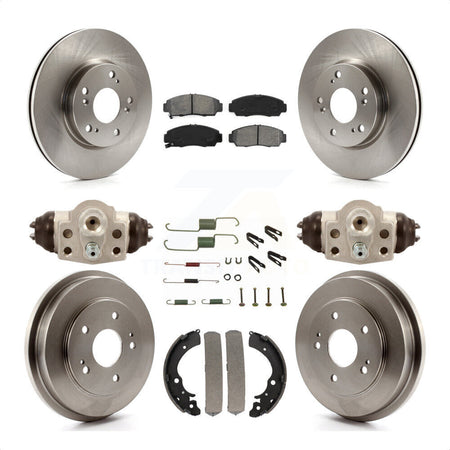 Front Rear Disc Brake Rotors Semi-Metallic Pads And Drum Kit (9Pc) For 2013 Honda Civic Natural Gas K8S-102250 by Transit Auto