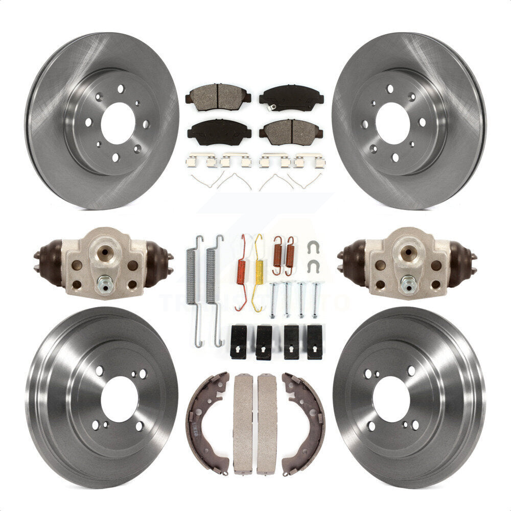 Front Rear Disc Brake Rotors Semi-Metallic Pads And Drum Kit (9Pc) For 2015-2019 Honda Fit K8S-102251 by Transit Auto