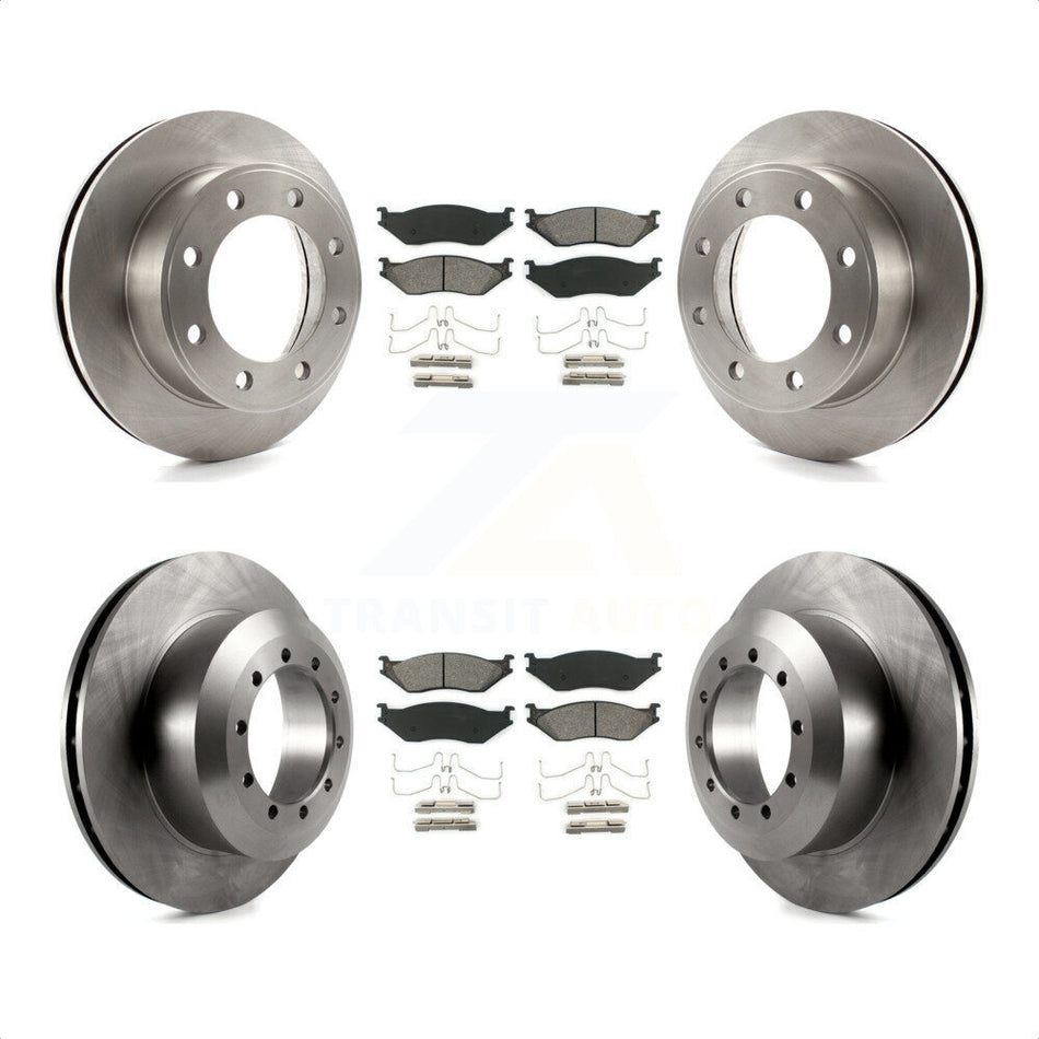 Front Rear Disc Brake Rotors And Semi-Metallic Pads Kit For Ford F-450 Super Duty F-550 K8S-102280 by Transit Auto