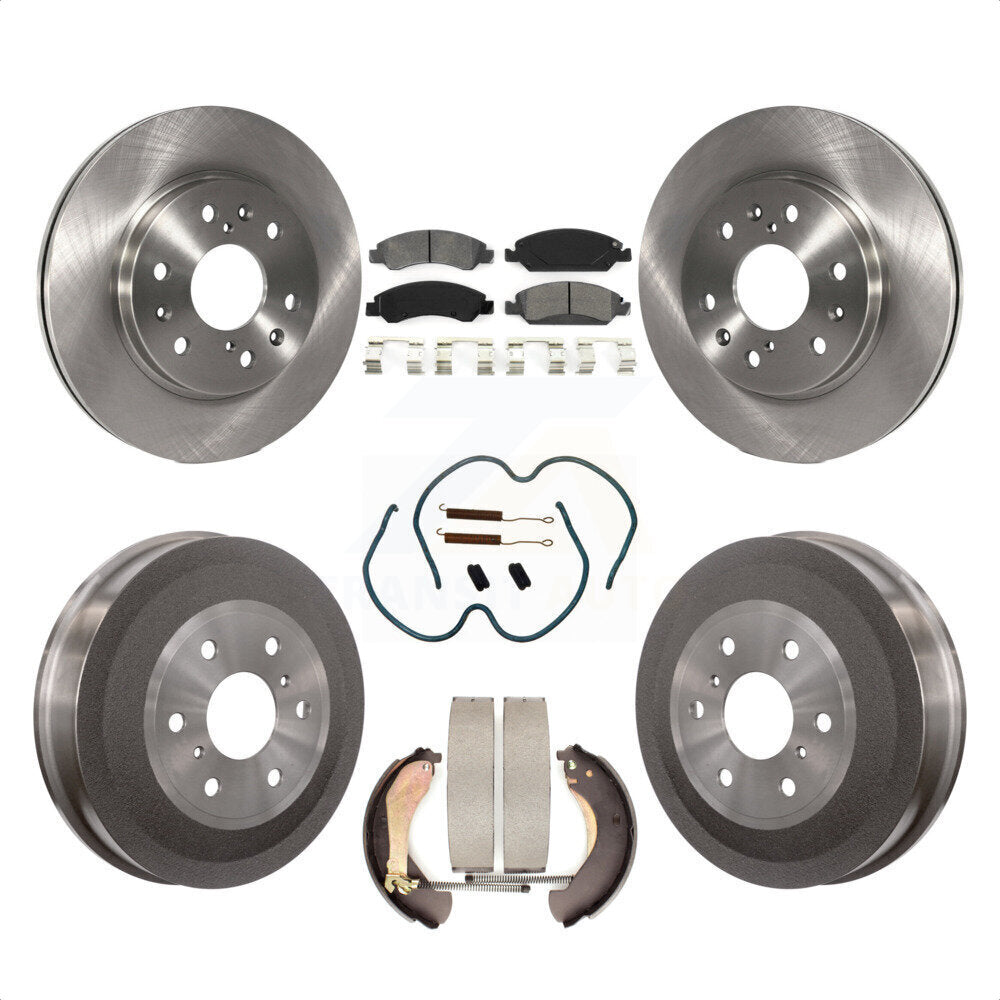 Front Rear Disc Brake Rotors Semi-Metallic Pads And Drum Kit (7Pc) For 2009-2009 Chevrolet Silverado 1500 GMC Sierra Except Vehicles Using Hold Down Pins K8S-102307 by Transit Auto