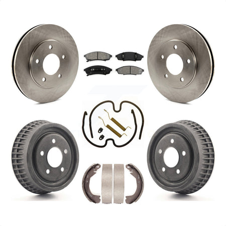 Front Rear Disc Brake Rotors Semi-Metallic Pads And Drum Kit (7Pc) For 1995-1995 Chevrolet Lumina Monte Carlo With 10-1/2" Diameter Rotor rear brakes K8S-102313 by Transit Auto