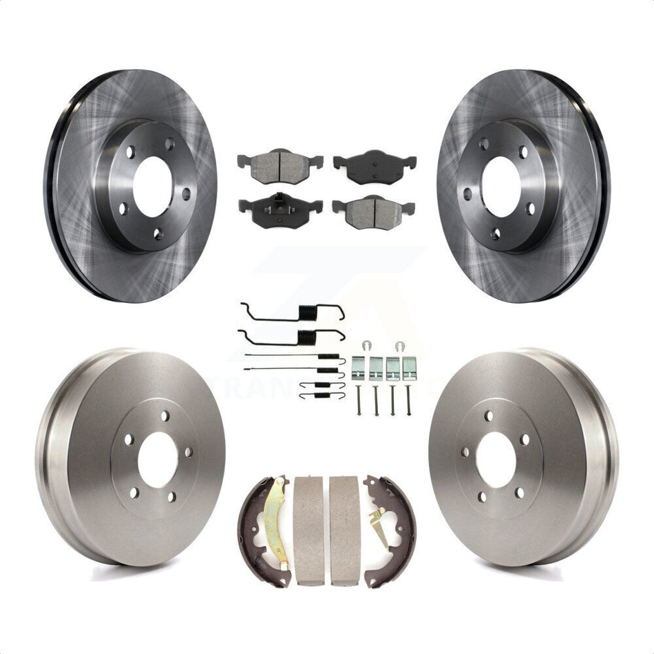 Front Rear Disc Brake Rotors Semi-Metallic Pads And Drum Kit (7Pc) For 2007-2007 Ford Escape Mercury Mariner From 01/08/07 rear brakes K8S-102324 by Transit Auto