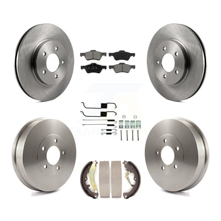 Front Rear Disc Brake Rotors Semi-Metallic Pads And Drum Kit (7Pc) For 2007-2007 Ford Escape Mercury Mariner From 01/08/07 rear brakes K8S-102326 by Transit Auto