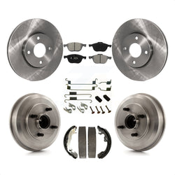 Front Rear Disc Brake Rotors Semi-Metallic Pads And Drum Kit (7Pc) For 2005-2007 Ford Focus Wheel Bearing Includes K8S-102328