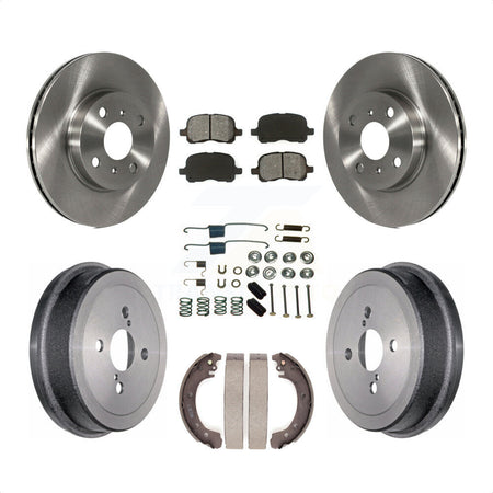 Front Rear Disc Brake Rotors Semi-Metallic Pads And Drum Kit (7Pc) For 2002 Toyota Corolla From 04 02 K8S-102358 by Transit Auto