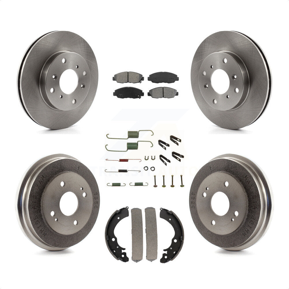 Front Rear Disc Brake Rotors Semi-Metallic Pads And Drum Kit (7Pc) For Honda Accord K8S-102370 by Transit Auto