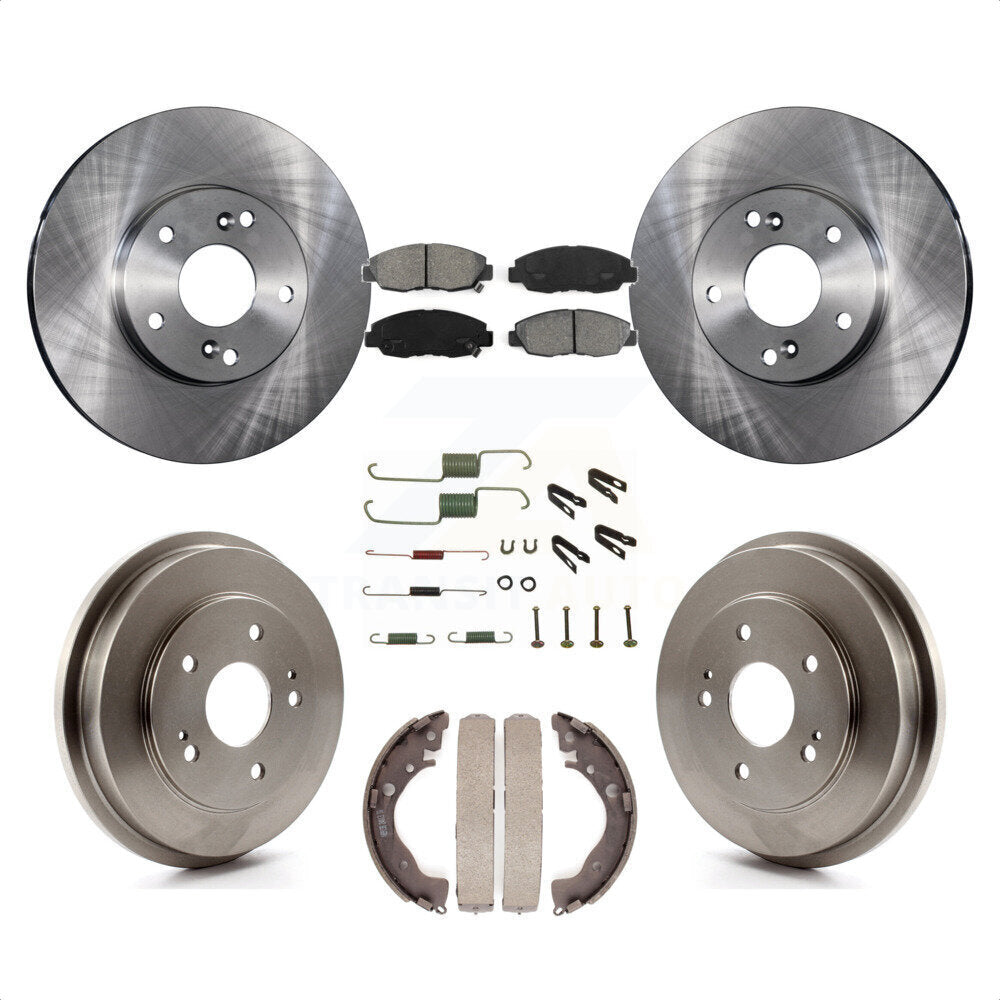 Front Rear Disc Brake Rotors Semi-Metallic Pads And Drum Kit (7Pc) For 2011 Honda Civic GX K8S-102372 by Transit Auto