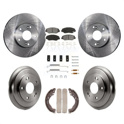 Front Rear Disc Brake Rotors Semi-Metallic Pads And Drum Kit (7Pc) For Honda Civic K8S-102375